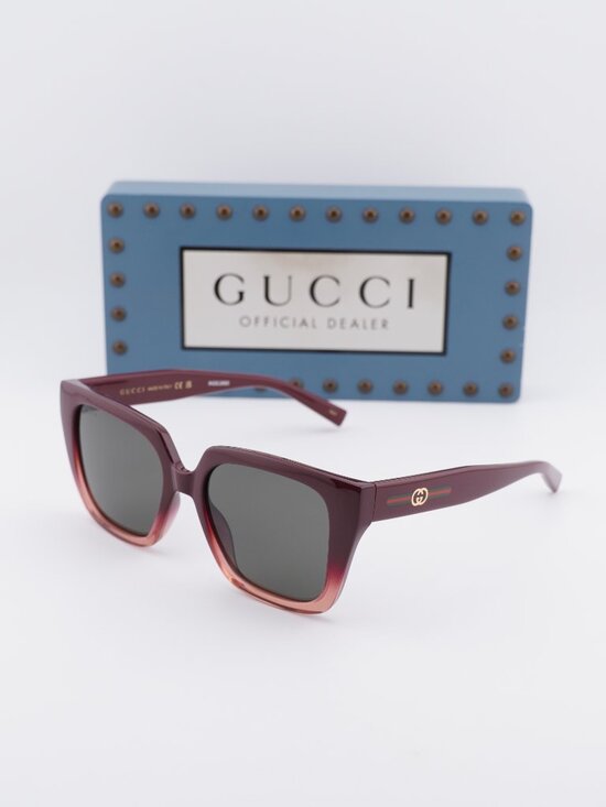 Gucci GG2102S 003 Square Sunglasses - Bordeaux Gradient \\ Grey main image 11